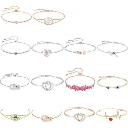 Fashion Elegant High Quality Crystal Boho Bracelet With Original Logo Women Jewelry Gift