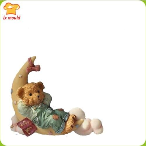 LXYY New Cartoon Moon Bear Silicone Mould Fudge Chocolate Food Grade Silicone Moulds Sugar Art Dry Peisi Bear Baby