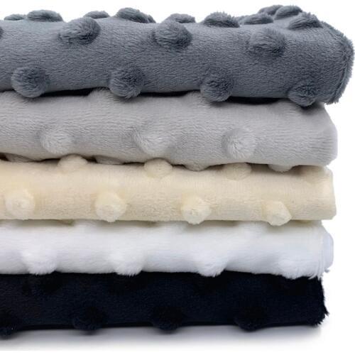 5 Pieces/Lot Discount Polyester Minky Fabric High Quality Plush Minky Dot Blankets Fabric For Baby Eco-friendly Free Shipping