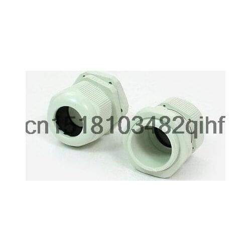 2 Pcs Plastic Waterproof Connector 9-16mm Dia Cable Gland PG21 Light Green