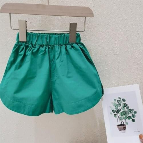 Girl Casual Shorts 2021 New Summer Kids Baby Solid Color Pants Korean Fashion Children Elastic Waist Cotton Clothing