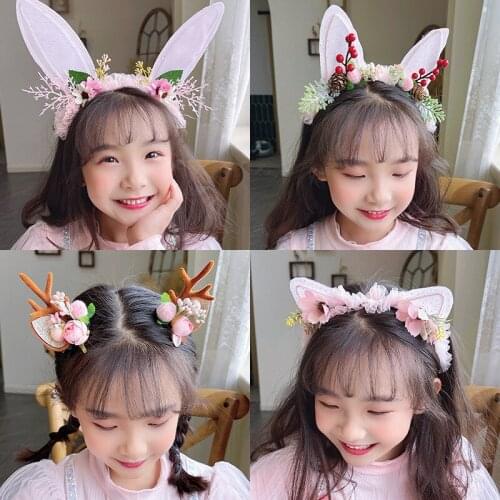 2021 Cute Flower Hair Band for Girls Child Hair Clip Handmade Hairbands Birthday Gifts Headwear Headband Hair Accessories JA199