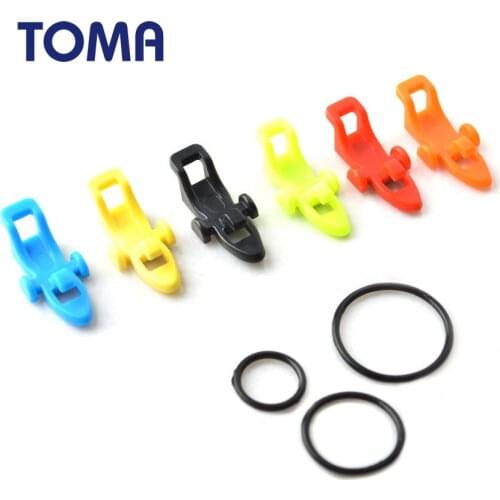 TOMA Fishing Accessories Hook Hanger Rod Clip O-shaped Ring Lure Rod Tackle Car Shape Clips Worm Treble Hooks Lot 5 Combo Sale
