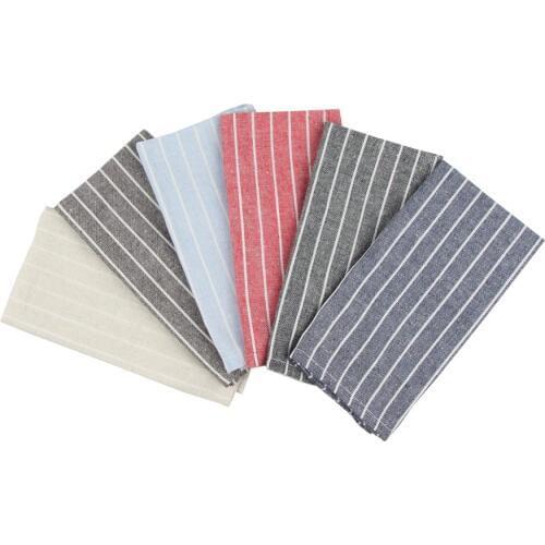 30 x 40cm Set Of 12 Striped cloth Napkins cotton linen dinner table Napkins fabric placemats 6 colors