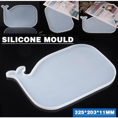 DIY Silicone Ocean Whale Tray Mold DIY Percha Silicone Mold Whale Shape Coaster Pan Mirror Resin Epoxy Craft Mold