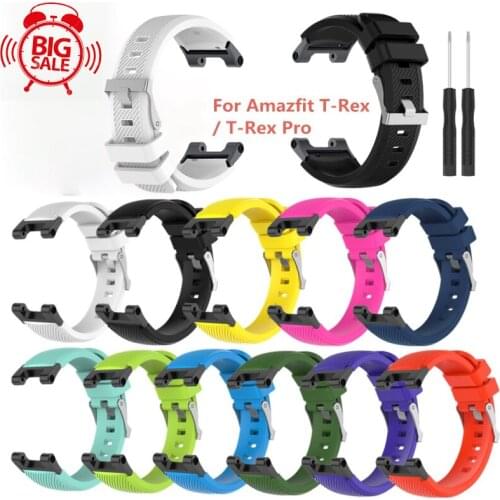 Silicone Replacement Band For Huami Amazfit T-rex Smart Watch Sport Strap Bracelet For Xiaomi Amazfit T Rex Wristband