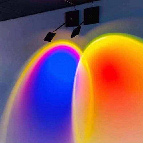 Modern Wall Light Led Bedroom Sunset Sconce Rainbow Indoor Decoration Fixture Living Room Bedroom Nordic Art Vanity Corner Lamp