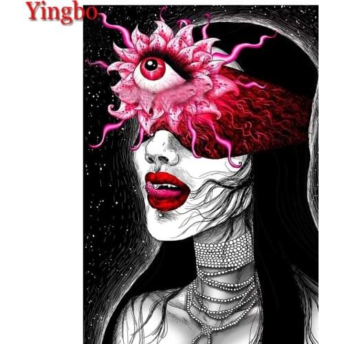 Rhinestone Painting DIY Diamond Painting Skull woman eye diamond Embroidery pattern 5d mosaic Diamond cross stitch home decor