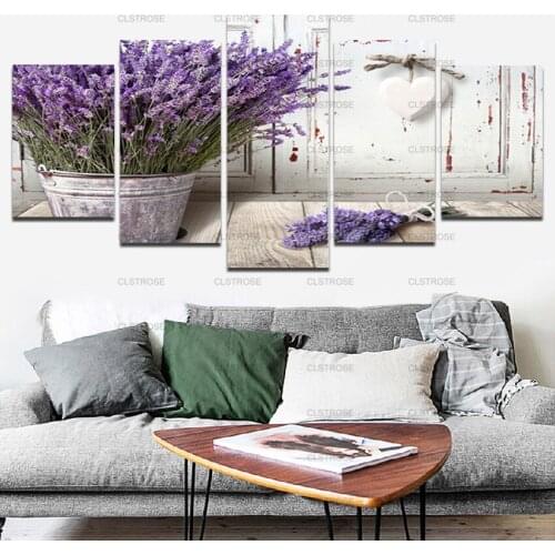 Home Wall Decoration Painting Purple Lavender Poster Decoration for Bedroom Living Room Canvas Painting Hd Print