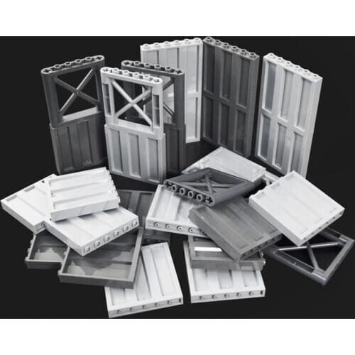 Military Building Block wall MOC City House Parts 23405 64448 view fence 1x6x5 Girder Toy Accessories Compatible All Brands