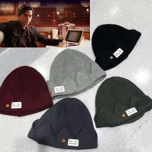 New Riverdale Jughead Jones Cosplay Beanie Hat Crown Knitted Cap