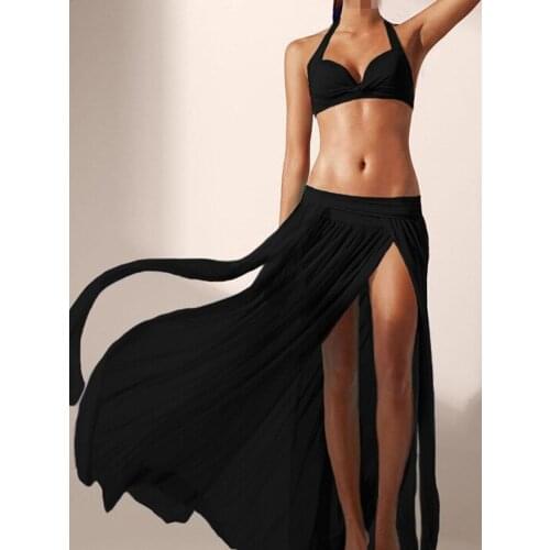 ZAFILLE Four Piece Bikini Cover Up Skirt Womens Swimwear 2021 Beach Dress Women Summer Dress Sexy Bathing Suits Pareo Beach