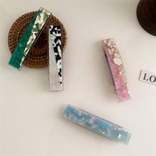 Personalized New Color Matching Rectangular Popular Hairpin Spring Clip Acetic Acid Hairpin Headdress Hair Ornament
