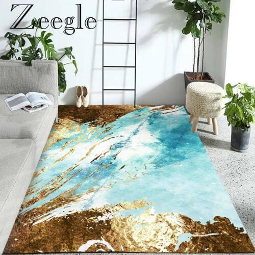 Zeegle Carpet Living Room Rug Anti-slip Floor Mat Bedroom Carpet Bathroom Rug Printed Door Mat Washable Hallway Carpet