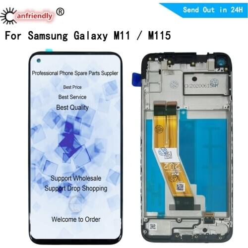 6.4" LCD For Samsung Galaxy M11 M115 SM-M115F/DS LCD display Screen Touch panel Digitizer with frame Assembly Replacement