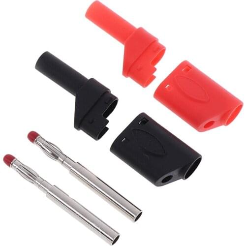 10pcs Safety 4mm Male Retractable Sheath Stackable Banana Plug Wire Solder Connector