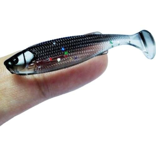 4.5cm 10pcs rubber Fishing lure Shad Swimbaits Silicone bait soft Bait lure For perch pike soft lure bait