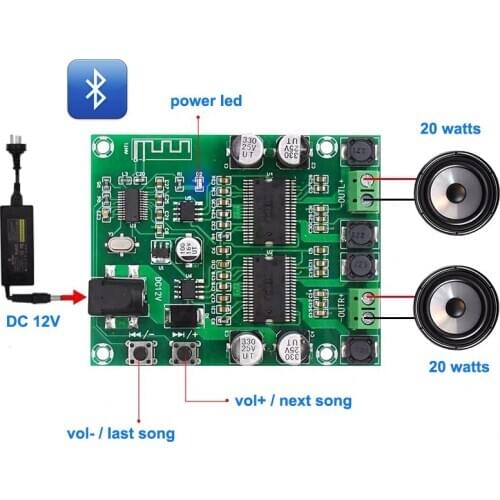 2*20W dual YDA138 2Channel Digital Power Audio Amplifier Board Class D DC12V HIFI Stereo Amplificador