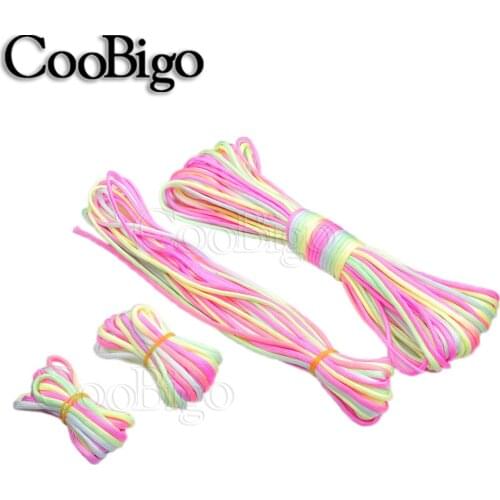 Multi Size Rainbow Paracord Rope Dia.4mm Mil Spec Type III 7 Strand Parachute 550 Cord Lanyard Outdoor Camping Survival Kit