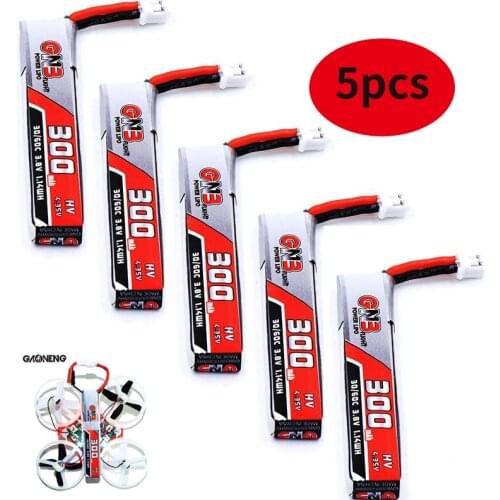 5pcs Gaoneng GNB 1S 300mAh 3.8V HV 30C/60C LiHV Lipo battery PH2.0 Plug for UK65 US65 Mobula7Snapper BetaFPV 65S Drone