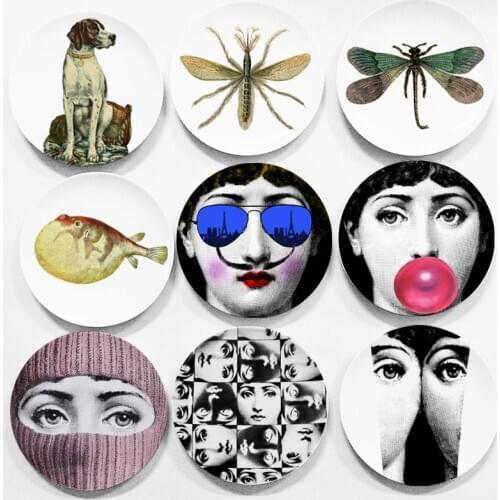 6" 7 "8" 10"Italy Fashion Lina Cavalieri Plate Decorative Wall Plate Theme Variation Wall Dishes Ceramic Decor Europe Wall Dish