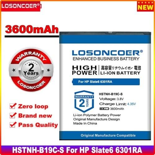 LOSONCOER 3600mah HSTNH-B19C-S Battery For HP Slate6 6301RA Pomegranate High Capacity Battery