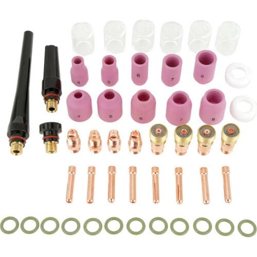 49Pcs Welding Accessories Gas Lens Alumina Nozzles Cups Collets Accessory Kit For Welding Torch