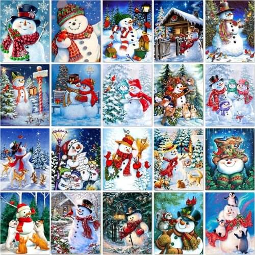 Diamond Painting Snowman Diamond Mosaic Christmas 3D Diamond Embroidery Winter 5D Diy Full Square Cross Stitch Home Decor Lx686