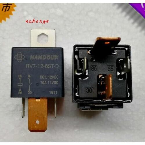 Car Relay RV7-12-6ST-D 12V 70A 4 Pin Position Belt Mounting Bracket Scattered New