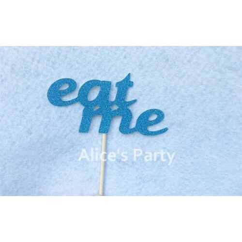 Glitter eat me Cake Toppers Gold Hot Wedding Birthday Party Cake Topper, Engagement Cake Decoration cupcake stand sale Supplies