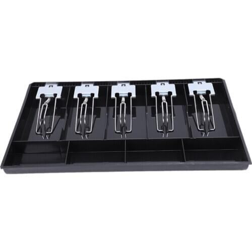 5-Grid Money Cash Coin Register Insert Tray Replacement Cashier Drawer Storage Register Tray Box Classify Store