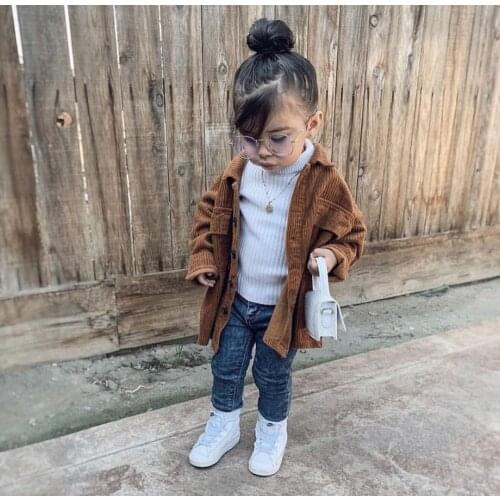 Fashion Baby Girl Boy Corduroy Shirt Jacket Infant Toddler Child Spring Autumn Coat Baby Outwear High Quality Clothes 1-8Y
