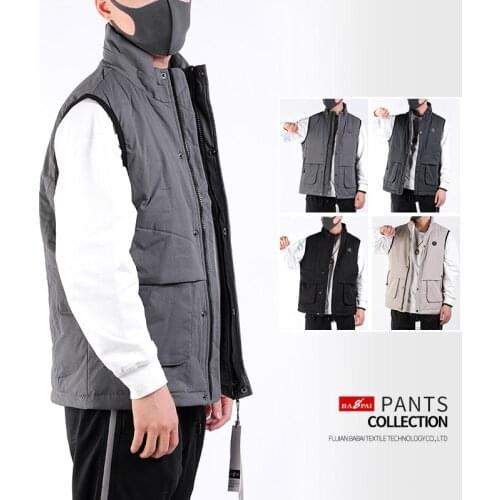 BAPAI Mens Street Fashion Sleeveless Jacket Polyester Casual Vest Shirt Outdoor Fishing Jacket Autumn Comfortable Windbreaker