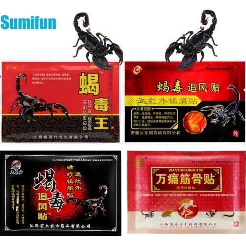 24Pcs 4Types Scorpion Venom Medical Plaster Pain Patch for Joint Back Knee Rheumatism Arthritis Pain Relief Balm Stickers 3Bags