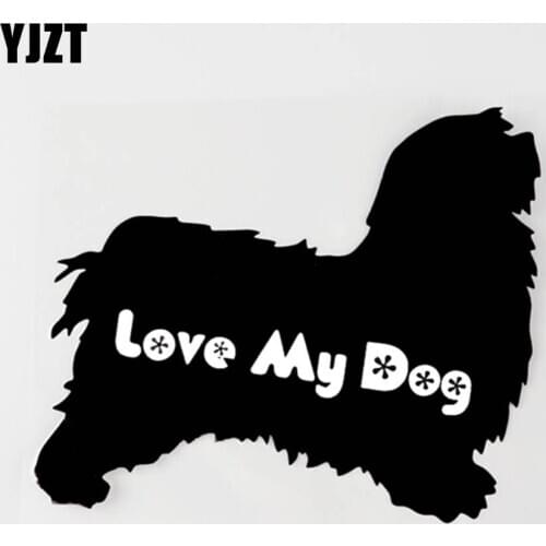YJZT 15CM×12.1CM I love My Dog Animal Car-styling Vinyl Car Sticker Decal Black/Silver 8C-0345