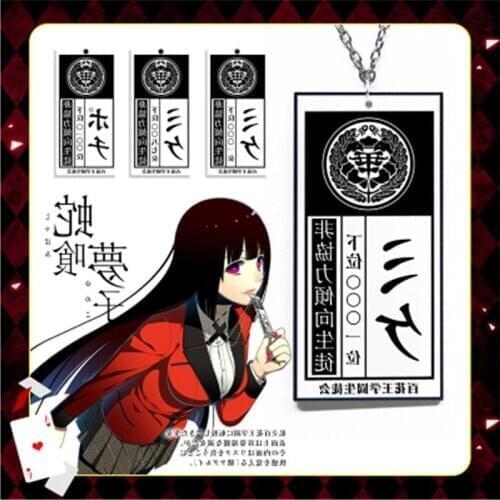 New Fashion Cartoon Anime Kakegurui Compulsive Gambler Yumeko Jabami Ryouta Suzui Mary Saotome Cosplay Necklace Jewelery