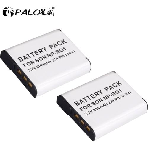 PALO 2Pcs NP-BG1 1300mah 3.6V High quality Digital Camera Battery for Sony NP-BG1 NP-FG1 DSC-H3 DSC-W70 BC-CSGE BC-CSGD W30