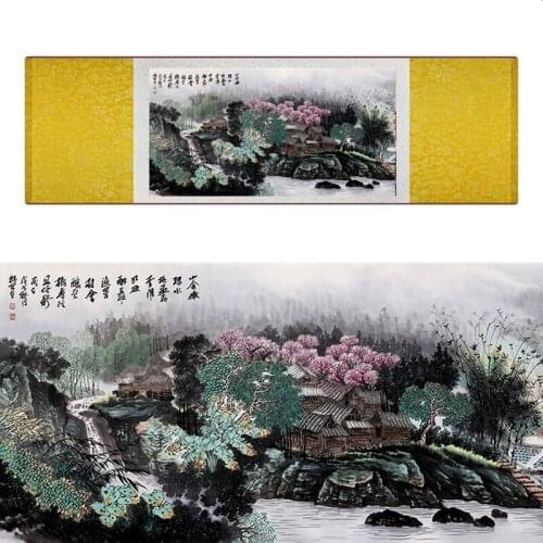 Landscape art painting Mountain and River art painting Sunburst painting Chinese landscape painting19062911