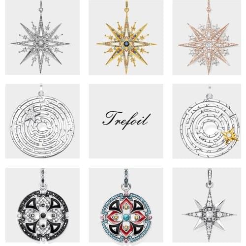 Pendant Labyrinth With Golden Movable Star 925 Sterling Silver Fit Necklace 2021 New Fine Jewelry Lucky Trendy Gift For Woman