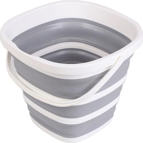Portable Folding Bucket Foldable Basin Tourism Outdoor Folding Bucket Fishing Camping Car Wash Bucket Outdoor Camping Gray
