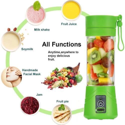 380ml USB Rechargeable Portable Blender Mixer 6 Blades Juicer Juice Citrus Lemon Vegetable Fruit Smoothie Squeezers processor