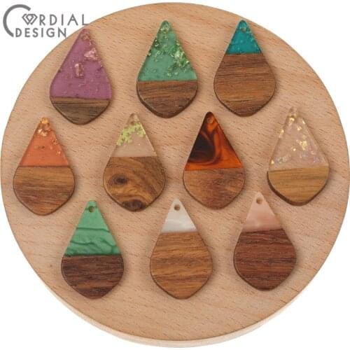 Cordial Design 50Pcs 18*28MM Earrings Accessories/Pendant/Natural Wood & Resin/Hand Made/DIY Making/Jewelry Findings & Component