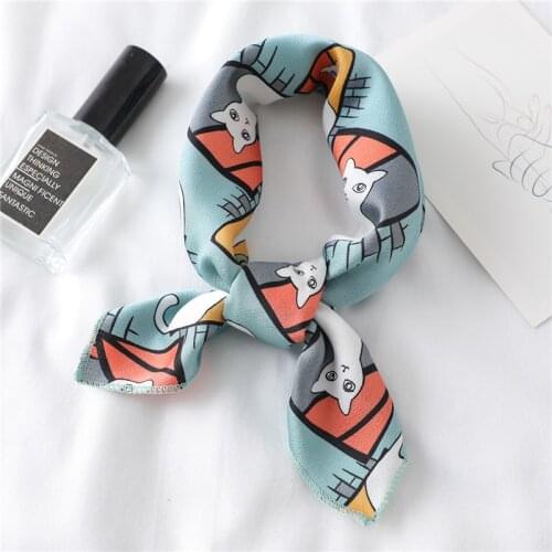 Silk Print Small Scarf Female Bag Scarves Head Wraps For Women Bandana Fashion Shawl Lady Neckerchief Accessories Summer New