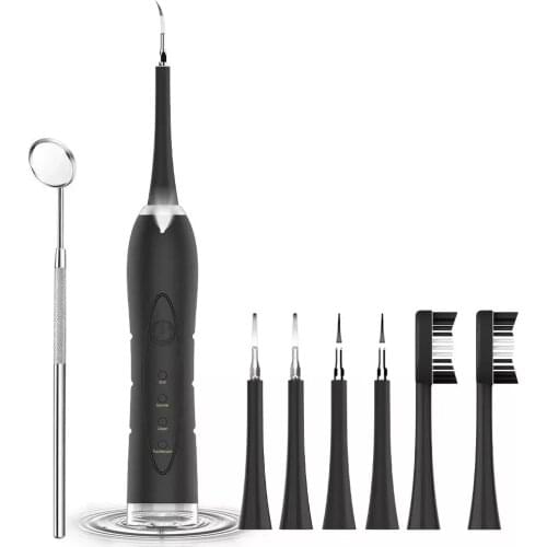 Electric Ultrasonic Sonic Dental Scaler Calculus Remover Cleaner Tooth Stains Tartar Tool with 5 Replaceable Head Freeshipping