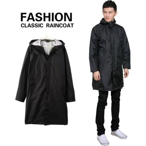 Fishing Rain Coat Men Ponchos Jackets Black Rain Jacket Kids WindbreakeMen Waterproof Long Black/Blue Cloak Raincoat B50