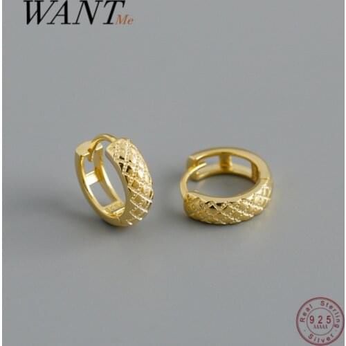 WANTME Genuine 925 Sterling Silver Punk Geometric Hollow Hip Hop Stud Earrings for Women Charming Fashion Gothic Jewelry 2021