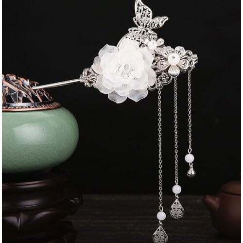 Classical ornament retro hairpin ancient style scorpion hairpin step tassel costume tiara female Hanfu hair accessories