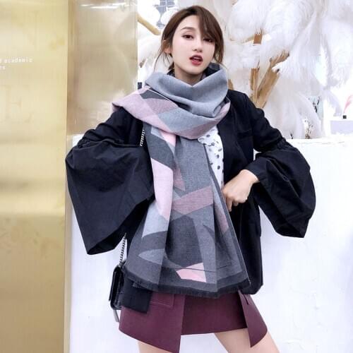 2020 Winter High Quality imitation cashmere double-sided thick scarf for women Korean air conditioning warm shawl neck scarfs