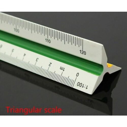 1pcs Plastic Triangular Scale Ruler 3 Sides for Architecture Drafting Architect Engineers Technical Measuring Tools