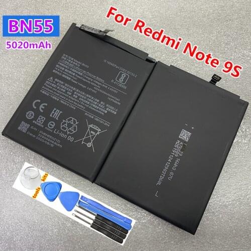 100% Original 5020mAh BN53 BN54 BN55 Replacement Battery For Xiaomi Redmi note 9 9 Pro 9Pro 9S Bateria Mobile Phone Batteries